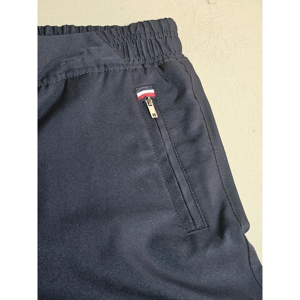 Tommy Hilfiger Womens Navy Blue Jogger Pants Elastic Waist Zipper Pockets L